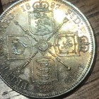 1887 Great Britain Silver Florin 2 Shilling Victoria Jubilee Toned Unc