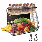 Magnetic Shelf For Fridge With Wood Lid  Fruit Potato And Onion Storage Bins  