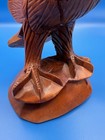 Vtg Hand Carved Rustic Wooden Eagle Art Sculpture Statue Open Wings Large 14 5 