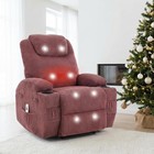 Recliner Chair Electric Massage Heated  135   Adjustable With Cup Holders Pink