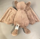 Rare Jellycat London Med Bashful Bat Plush Stuffed Animal No Tag 
