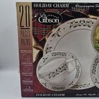 Gibson Christmas Holiday Charm Gold Ivy Trim 20 Piece Set Missing Dinner Plates