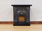 Dollhouse Fireplace With  lit  Fire Victorian Style 1 12 Scale Miniature