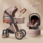 Luxury Baby Stroller 3 In 1 High Landscape Aluminum Frame Folding Portable