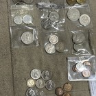 Foreign Currency Lot Coins And Stamps 