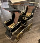 Rare C  1950s Peg Perego Double Twin Stroller Pram Italy Vintage Baby Carriage