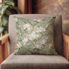 Vintage Floral Throw Pillow Cover 18x18 Inch  White Magnolia Decorative Pillo   