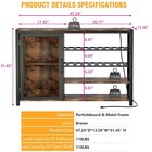 Wine Bar Cabinet Home Office Cupboard Storage Wood steel Led Light Power Outlets
