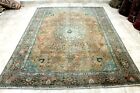 9x13 Museum Masterpiece Antique Hand Knotted Vegetable Dye Rare Mashadd Wool Rug