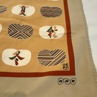 Vtg Japanese Table Mat   Furoshiki By Serizawa 38 X 36 Mustard  Beige  Rust
