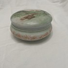 Vintage Ligomes Hand Painted Powder Puff Vanity Box 