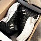 Jordan 12 Playoffs Leather High Top Lace Up Sneakers Sz 6