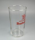 Budweiser Beer Shell Glass   Vtg Tavern Barware Advertising   Man Cave Bar Decor