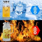 Glass Water Bottle  68 Oz 2000 Ml With Lid And Precise Graduated Lines