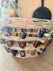 Metal Bowl With Multi Color Glass Beads 