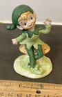 Vintage Pixie elf Figurine Sitting On A Mushroom  Whimsy Mythical