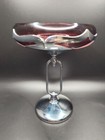 Farber Bros Krome Kraft Compote With Cambridge Amethyst Insertmcm Vtg 7 25 X 5
