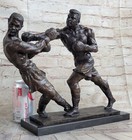 Handcraftededition Signed Sculpture Genuine Solid Bronze Boxing Figurine Statue