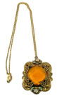 Vintage Neiger Brothers Amber Czech Glass Art Deco Necklace