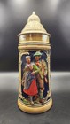 Vintage Germany Beer Stein With Pewter Lid Gorgeous About 9 Inches Height