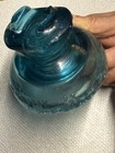  Hemingray-23 Blue Glass Insulator  Sharp Drip Points