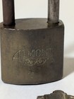 Vintage Brass Body Almont Re-key Padlock Long Shank With Key  Pre Owned 