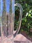 Vintage Tall Martini  Cocktail Pitcher Etched Clear Glass 13  Applied Handle