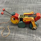 Vintage Kriss Kricket 678 Fisher Price Wooden Pull Toy Usa 1950 s Original Paint