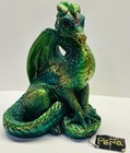 Windstone Editions 1986 Pena Green Blue 9  Male Dragon  Retired W tag Nmint  A10