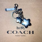 Coach Floral Cluster Bag Charm Women   s Purple Floral Wildflower Keychain Nwt