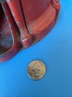 Red Cast Iron Vtg Acorn Gumball Machine  Takes A Quarter-works 