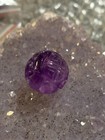A Vintage Amethyst Carved Chinese Bead Shou Dragon Purple Amethyst 16mm Round