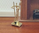 Dollhouse Fireplace Accessory Set Shovel Broom Poker Gold 1 12 Scale Miniature