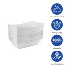 Karat Food Tray  white  - 3 0 Lb paper Food Tray boat Tray For Snack