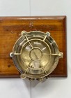 Ship Salvaged Brass Turtle Deck Light With Target Cage     Wall Mount   Original