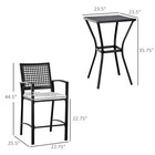 3pc Rattan Wicker Bistro Set Bar Table High Stool Garden Patio Furniture
