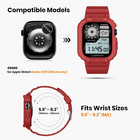 Rugged Case With Band For Apple Watch Series 10 11 46mm  Lightweight Matte Red