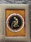 Zodiac Star Sign Vtg 80s Lee Ny Aquarius Dress Gold orange Belt Buckle