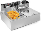 12l Electric Deep Fryer Dual Tank Stainless Steel 2 Fry Basket Commercial 5000w