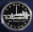 Royal Canadian Mint Silver  Dcam Proof Dollar In Case Comemerative 1834 1984
