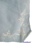 Wedding Something Blue Sheer Handkerchief 10in Square White Embroidery Vintage