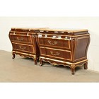 Karges French Provincial Louis Xv Burled Walnut Abombay Chests Of Drawers  Pair