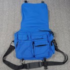 Rare Vintage Technics Dj Messenger Vinyl Bag Blue Pockets Dmc World Adj Strap