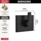 Delta Pivotal 3-setting 2 Port Diverter Trim Matte Black-certified Refurbished