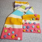 Little Miss Mismatched Pastel Pink Knit Girls Striped Colorful Scarf Funky Cute