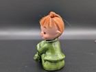 Giftcraft Pixie Elf Green Outfit Red Hair Vintage Pottery Ceramic Kitschy
