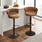 Set Of 2 Bar Stools Swivel Adjustable Bar Velvet Chairs Modern Counter Height