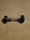 Pair Antique Victorian Black Porcelain Door Knob Art Deco Craft  Free Shipping 