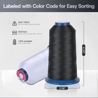 Embroidery Machine Thread  2 Spools Black Polyester Embroidery Thread  5000 Y   