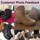 Men s Military Boots Tactical Work Boots Ankle Leather Side Zipper Army Boots